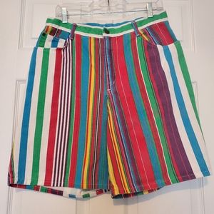 Vintage Colorful Striped Shorts